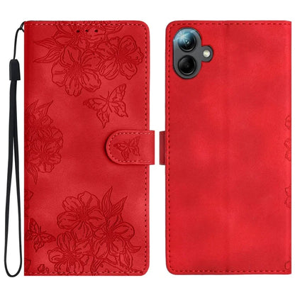 For Samsung Galaxy A06 Case Butterfly Flower Pattern Skin-Touch Leather Phone Cover