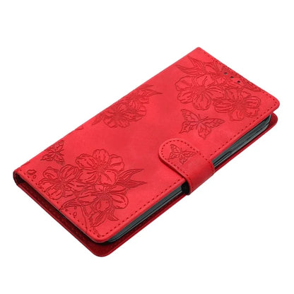 For Samsung Galaxy A06 Case Butterfly Flower Pattern Skin-Touch Leather Phone Cover