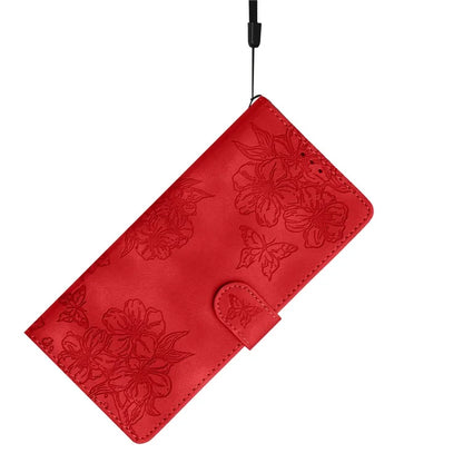 For Samsung Galaxy A06 Case Butterfly Flower Pattern Skin-Touch Leather Phone Cover