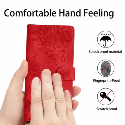 For Samsung Galaxy A06 Case Butterfly Flower Pattern Skin-Touch Leather Phone Cover