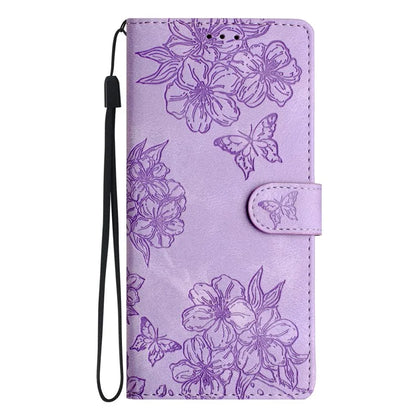 For Samsung Galaxy A06 Case Butterfly Flower Pattern Skin-Touch Leather Phone Cover