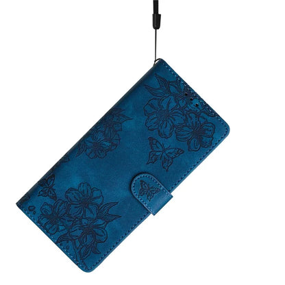 For Samsung Galaxy A06 Case Butterfly Flower Pattern Skin-Touch Leather Phone Cover