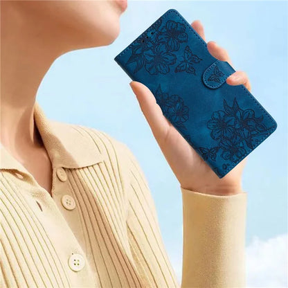 For Samsung Galaxy A06 Case Butterfly Flower Pattern Skin-Touch Leather Phone Cover