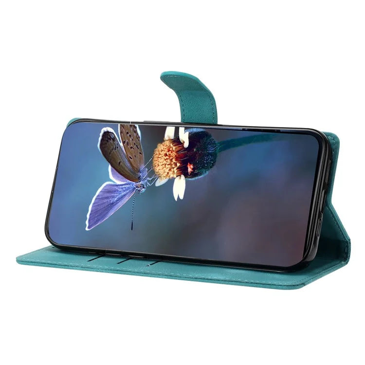 For Samsung Galaxy A06 Case Butterfly Flower Pattern Skin-Touch Leather Phone Cover