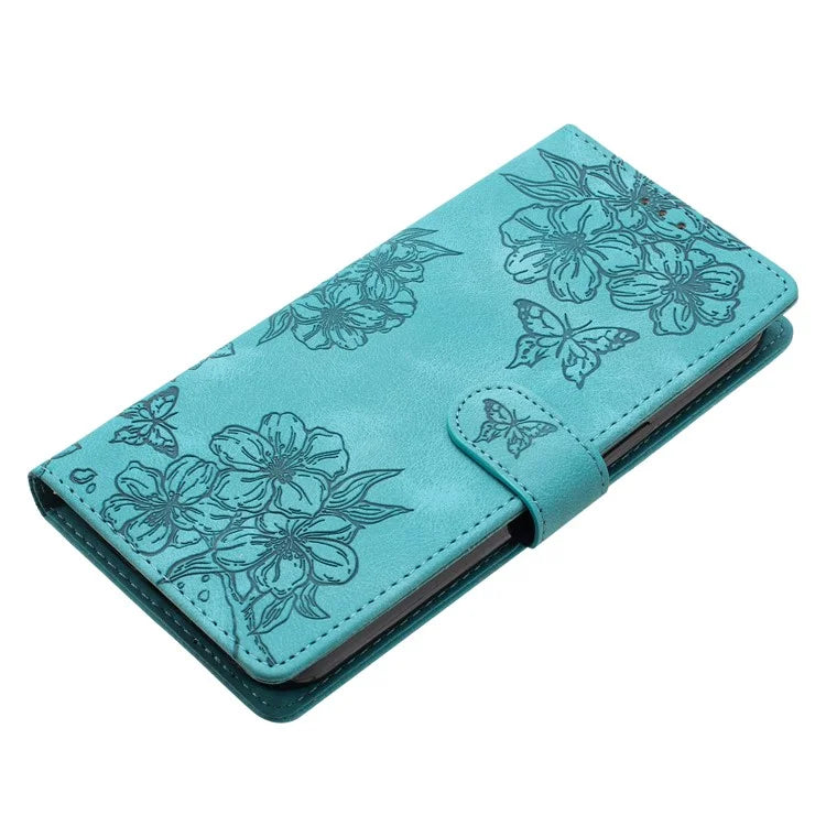 For Samsung Galaxy A06 Case Butterfly Flower Pattern Skin-Touch Leather Phone Cover