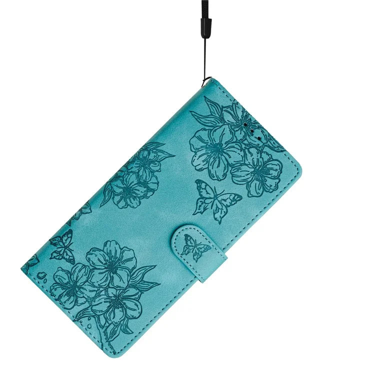 For Samsung Galaxy A06 Case Butterfly Flower Pattern Skin-Touch Leather Phone Cover