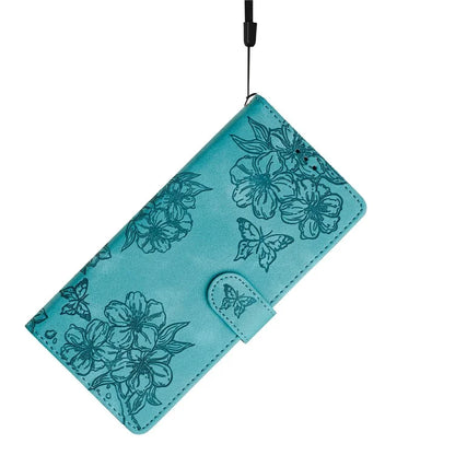 For Samsung Galaxy A06 Case Butterfly Flower Pattern Skin-Touch Leather Phone Cover