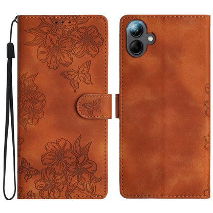 For Samsung Galaxy A06 Case Butterfly Flower Pattern Skin-Touch Leather Phone Cover