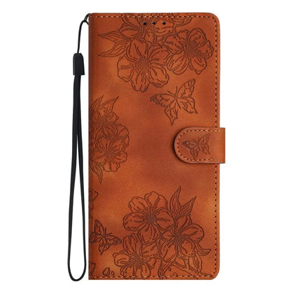 For Samsung Galaxy A06 Case Butterfly Flower Pattern Skin-Touch Leather Phone Cover