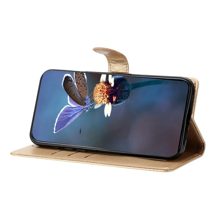 For Samsung Galaxy A06 Case Butterfly Flower Drop-Proof PU Leather Wallet Phone Cover