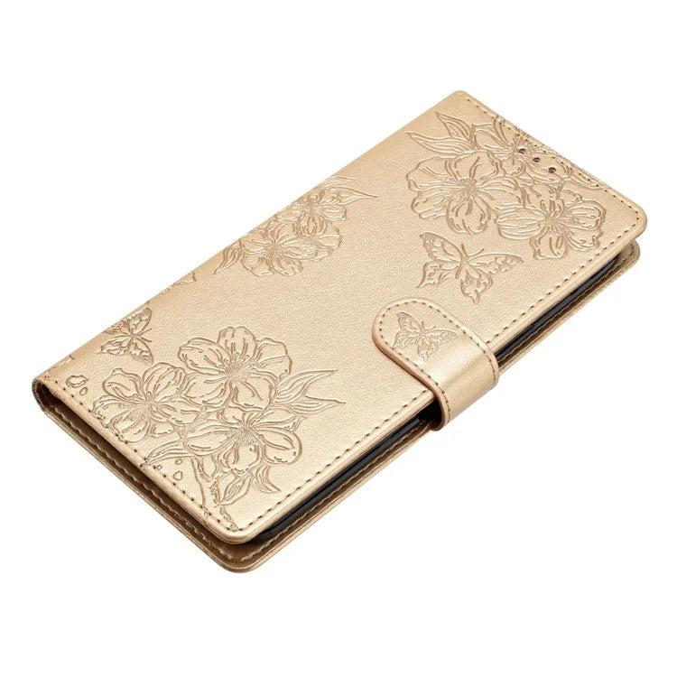 For Samsung Galaxy A06 Case Butterfly Flower Drop-Proof PU Leather Wallet Phone Cover