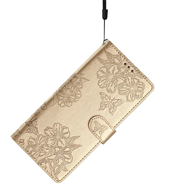 For Samsung Galaxy A06 Case Butterfly Flower Drop-Proof PU Leather Wallet Phone Cover