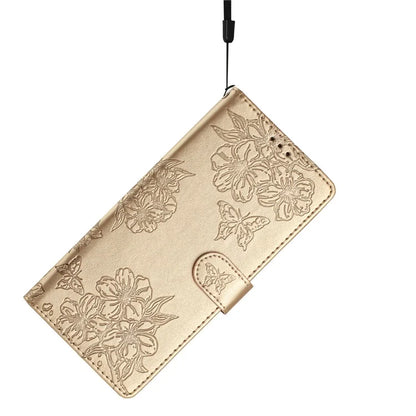 For Samsung Galaxy A06 Case Butterfly Flower Drop-Proof PU Leather Wallet Phone Cover