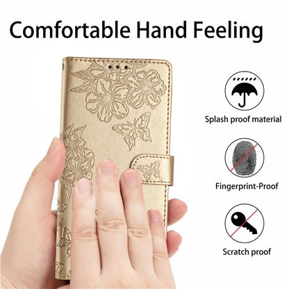For Samsung Galaxy A06 Case Butterfly Flower Drop-Proof PU Leather Wallet Phone Cover