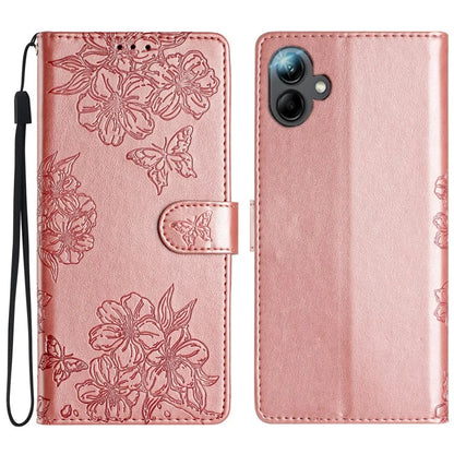 For Samsung Galaxy A06 Case Butterfly Flower Drop-Proof PU Leather Wallet Phone Cover