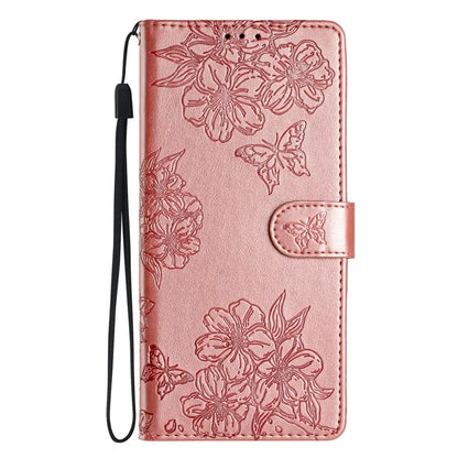 For Samsung Galaxy A06 Case Butterfly Flower Drop-Proof PU Leather Wallet Phone Cover
