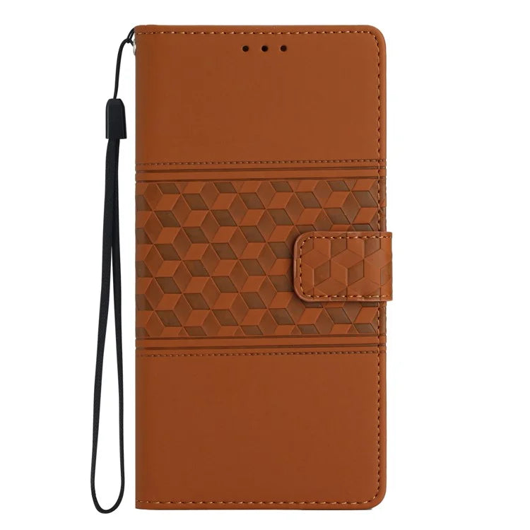For Samsung Galaxy A06 Case Rhombus Leather Horizontal Flip Phone Cover