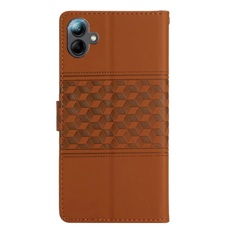 For Samsung Galaxy A06 Case Rhombus Leather Horizontal Flip Phone Cover