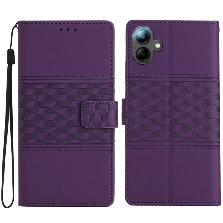 For Samsung Galaxy A06 Case Rhombus Leather Horizontal Flip Phone Cover
