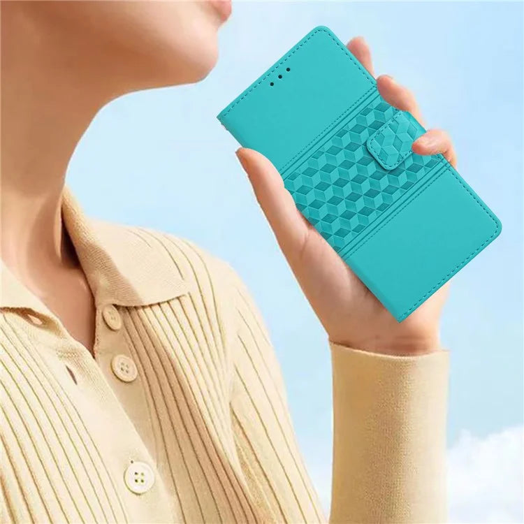 For Samsung Galaxy A06 Case Rhombus Leather Horizontal Flip Phone Cover