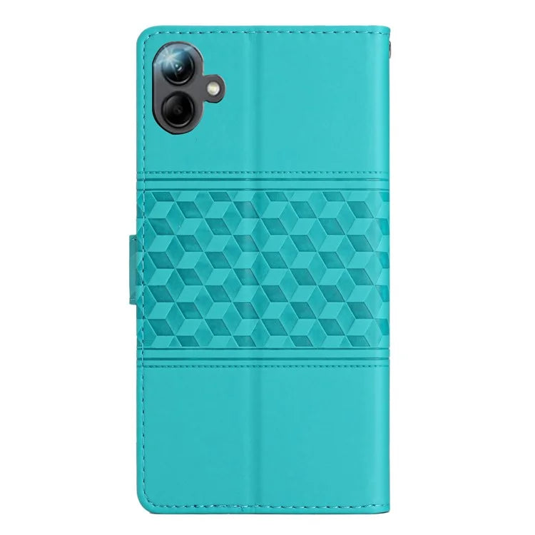 For Samsung Galaxy A06 Case Rhombus Leather Horizontal Flip Phone Cover