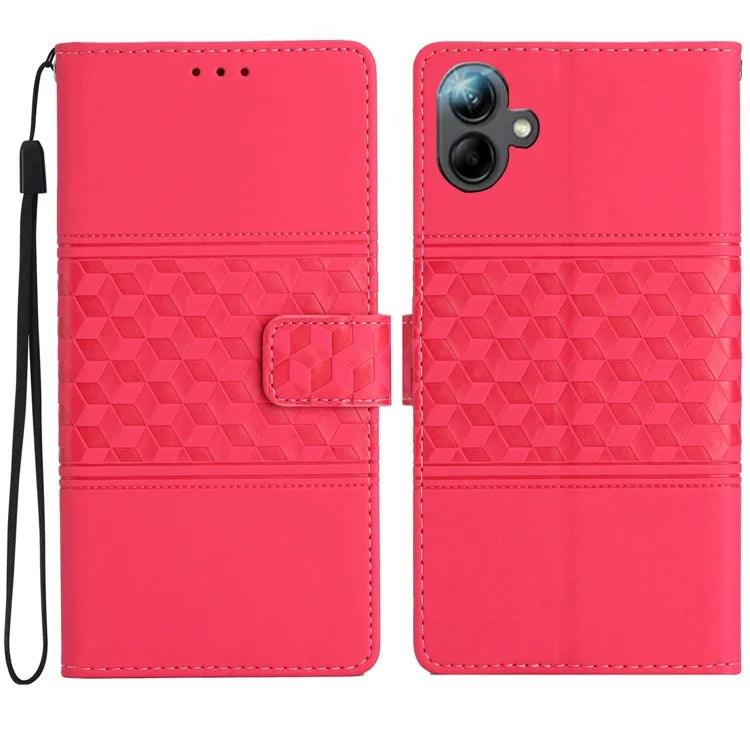 For Samsung Galaxy A06 Case Rhombus Leather Horizontal Flip Phone Cover