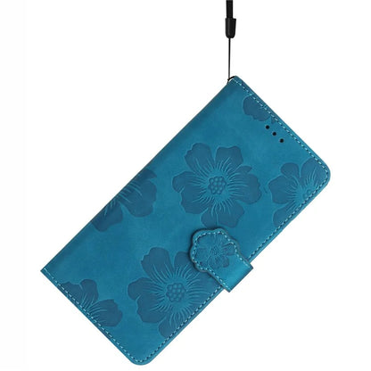 For Samsung Galaxy A06 Case Flower Design Leather Wallet Phone Cover with Wrist Strap