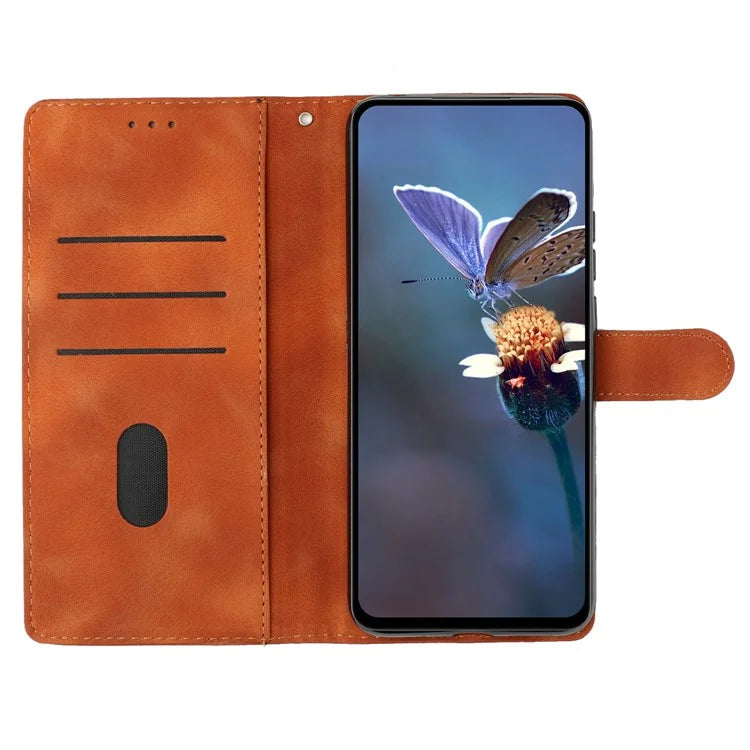 For Samsung Galaxy A06 Case Leather Imprinted Flower Phone Cover Wallet with Wrist Strap