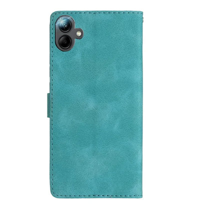 For Samsung Galaxy A06 Case Leather Imprinted Flower Phone Cover Wallet with Wrist Strap