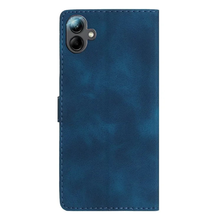 For Samsung Galaxy A06 Case Leather Imprinted Flower Phone Cover Wallet with Wrist Strap
