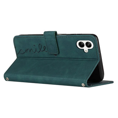 For Samsung Galaxy A06 Case Viewing Stand PU Leather Phone Cover Imprinted Pattern