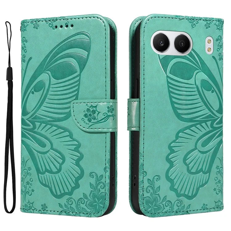 For OnePlus Nord 4 Case Butterfly Pattern Leather Wallet Flip Phone Cover