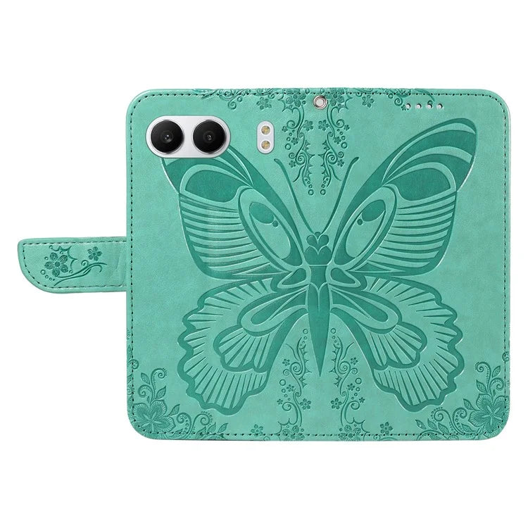 For OnePlus Nord 4 Case Butterfly Pattern Leather Wallet Flip Phone Cover