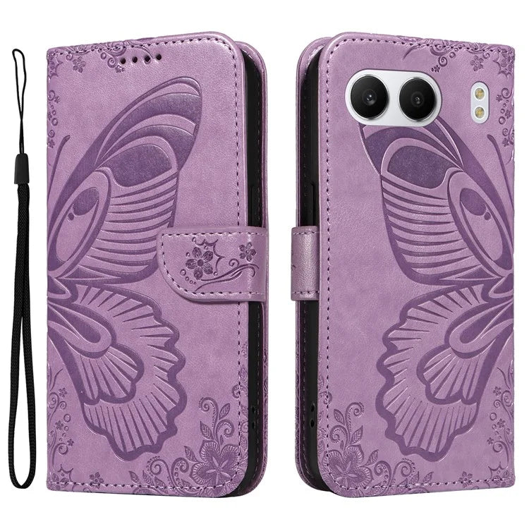 For OnePlus Nord 4 Case Butterfly Pattern Leather Wallet Flip Phone Cover