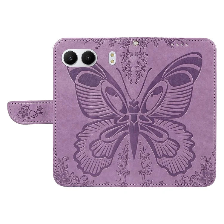 For OnePlus Nord 4 Case Butterfly Pattern Leather Wallet Flip Phone Cover