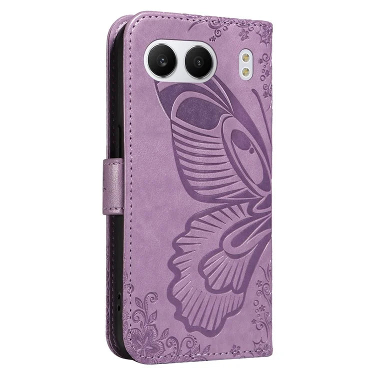 For OnePlus Nord 4 Case Butterfly Pattern Leather Wallet Flip Phone Cover