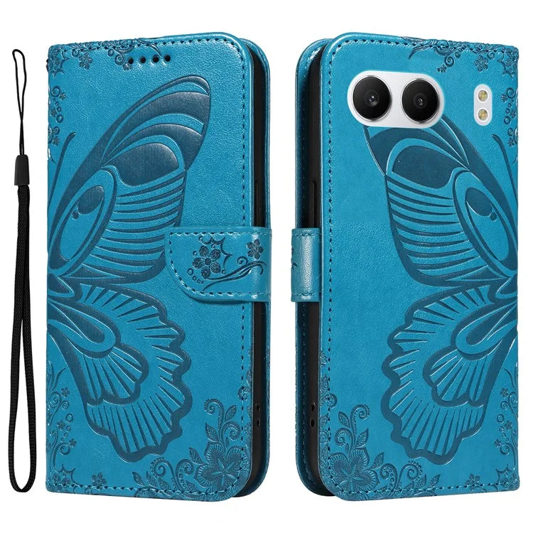 For OnePlus Nord 4 Case Butterfly Pattern Leather Wallet Flip Phone Cover