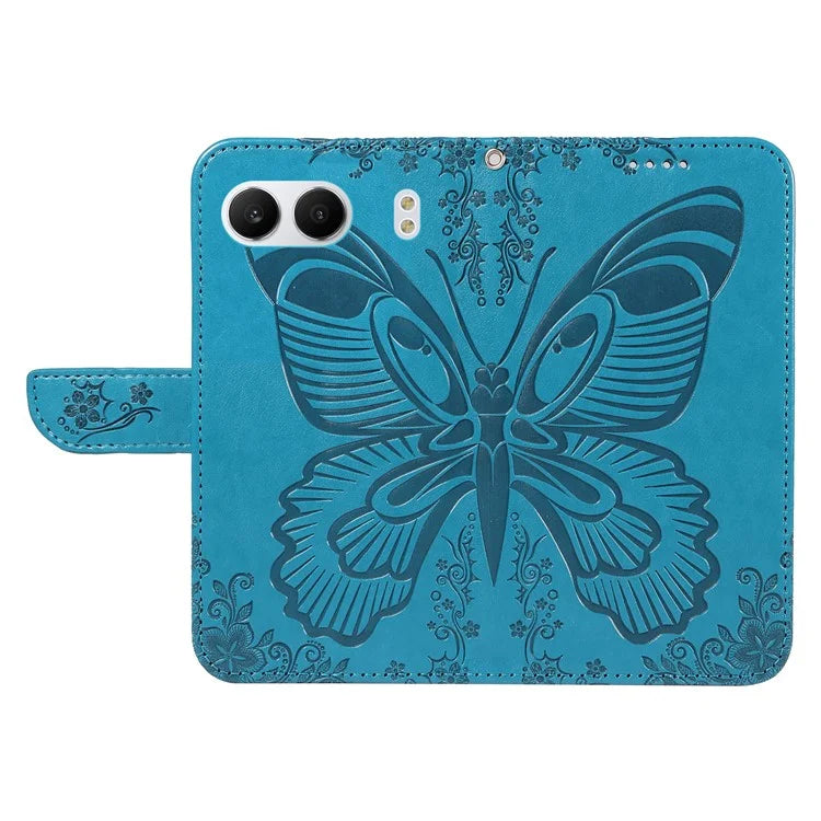 For OnePlus Nord 4 Case Butterfly Pattern Leather Wallet Flip Phone Cover