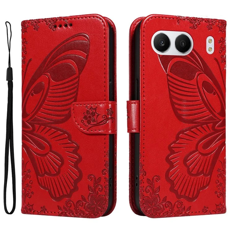 For OnePlus Nord 4 Case Butterfly Pattern Leather Wallet Flip Phone Cover