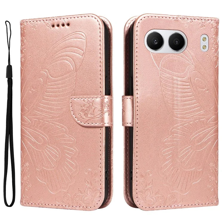 For OnePlus Nord 4 Case Butterfly Pattern Leather Wallet Flip Phone Cover