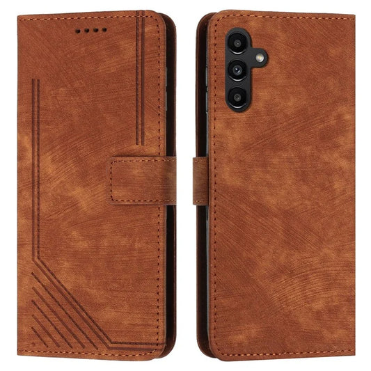 For Samsung Galaxy A16 5G Case Imprinted Lines Leather Phone Cover Bookstyle Folding Stand