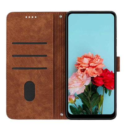 For Samsung Galaxy A16 5G Case Imprinted Lines Leather Phone Cover Bookstyle Folding Stand