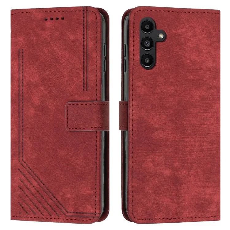 For Samsung Galaxy A16 5G Case Imprinted Lines Leather Phone Cover Bookstyle Folding Stand