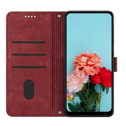 For Samsung Galaxy A16 5G Case Imprinted Lines Leather Phone Cover Bookstyle Folding Stand