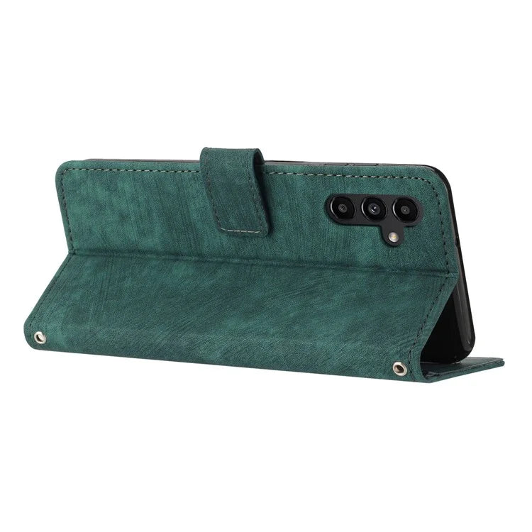 For Samsung Galaxy A16 5G Case Imprinted Lines Leather Phone Cover Bookstyle Folding Stand