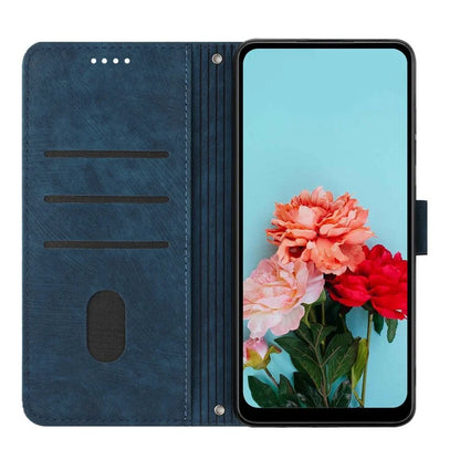 For Samsung Galaxy A16 5G Case Imprinted Lines Leather Phone Cover Bookstyle Folding Stand