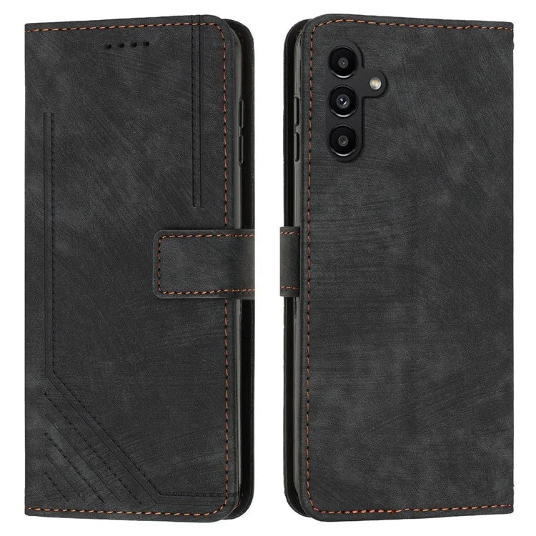 For Samsung Galaxy A16 5G Case Imprinted Lines Leather Phone Cover Bookstyle Folding Stand