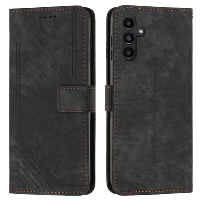 For Samsung Galaxy A16 5G Case Imprinted Lines Leather Phone Cover Bookstyle Folding Stand