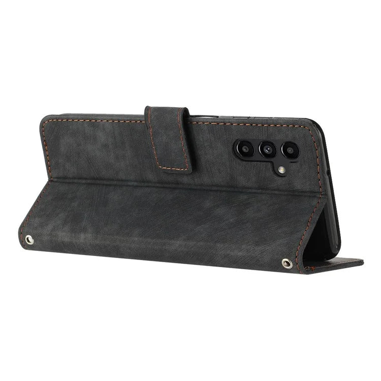 For Samsung Galaxy A16 5G Case Imprinted Lines Leather Phone Cover Bookstyle Folding Stand