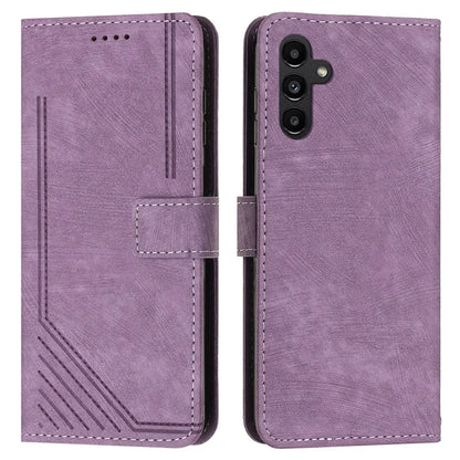 For Samsung Galaxy A16 5G Case Imprinted Lines Leather Phone Cover Bookstyle Folding Stand